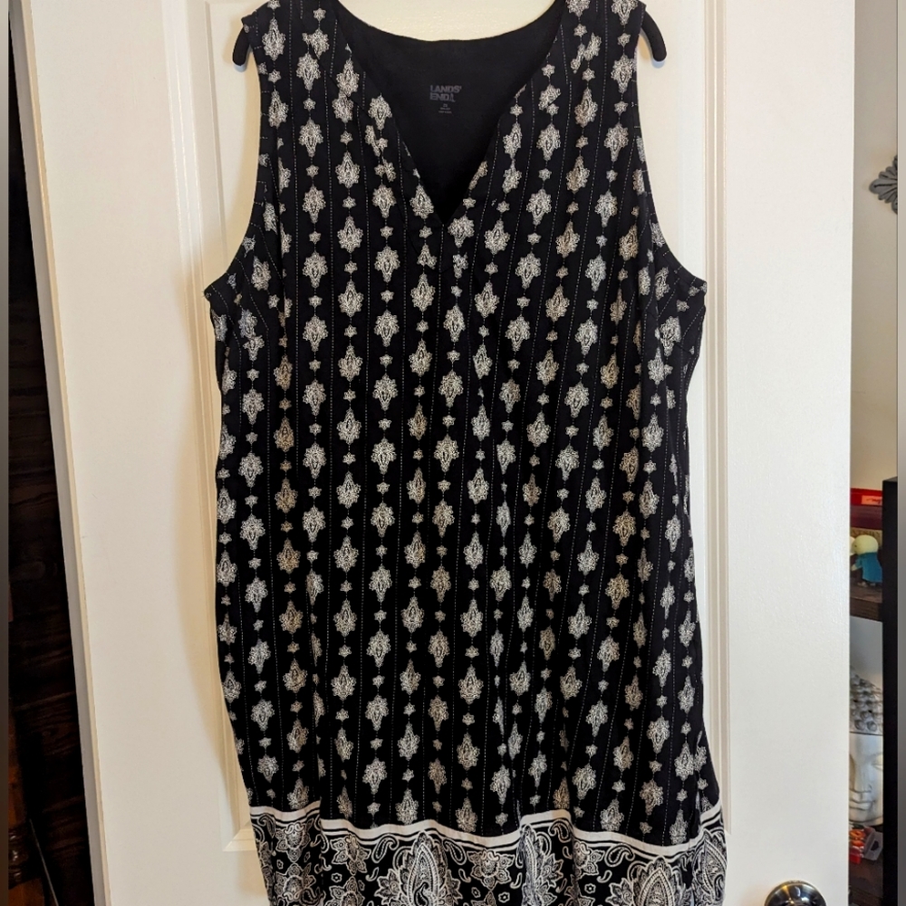 Lands' End Women's Sleeveless Cotton Jersey Swim Coverup Size 2x